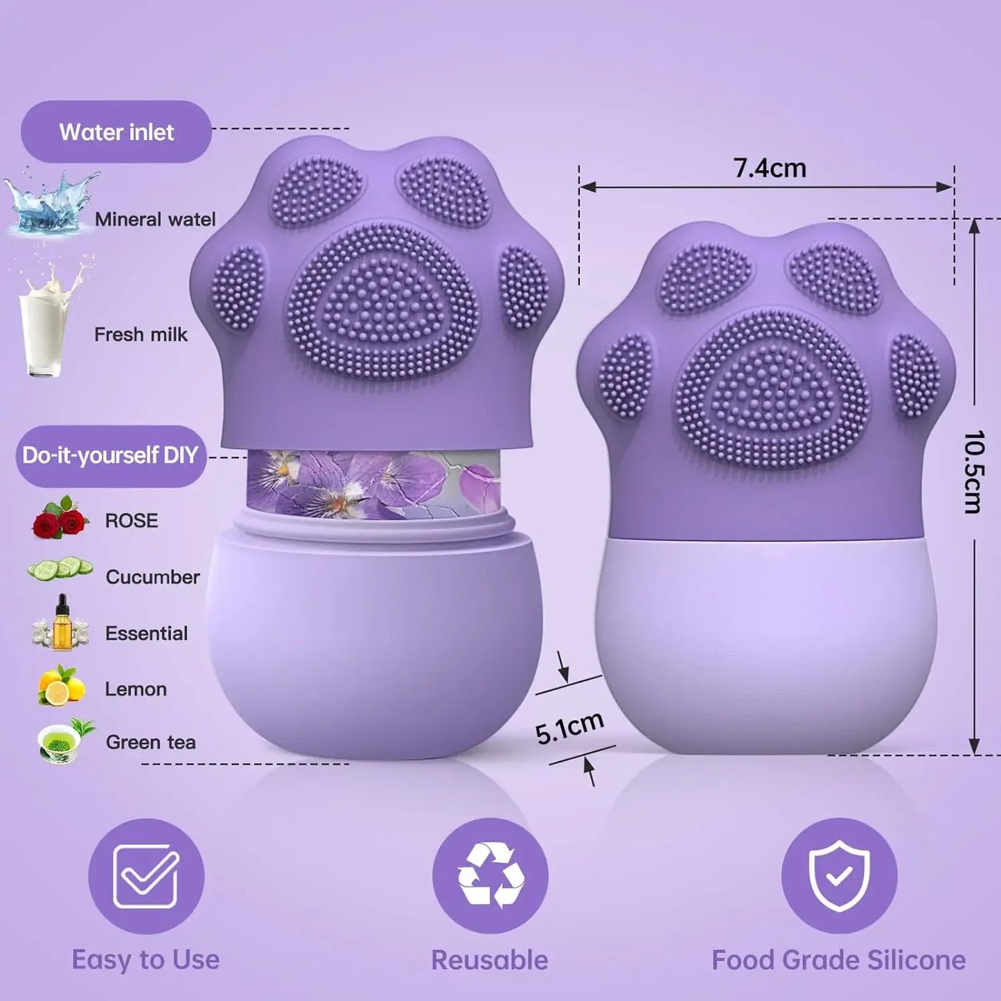 Roller facial/ rolă facială cu gheață pentru îngrijirea pielii - Reduce umflarea ochilor și masează fața - Răsfățul zilnic al tenului tău!
